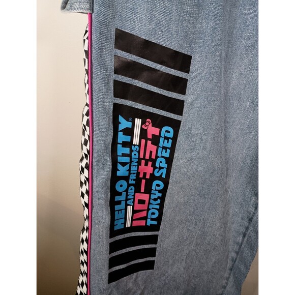 Hello Kitty and Friends Sanrio Racer Patches Wide Leg Light Jeans Size 15 - Picture 7 of 13